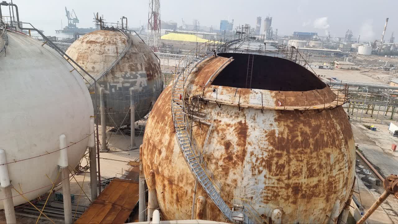 Installation and operation of a spherical tank unit for storing VCM of the CF unit of Bandar Imam Petrochemical Complex